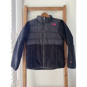 The North Face Denali 550 Down Jacket Girls Large 14-16 Black Polartec Fleece